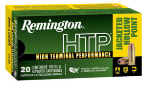 Remington HTP 9mm Luger 115 gr JHP ammunition box
