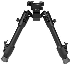 Warne 7901M Skyline Precision Bipod  made of Matte Black Aluminum with Picatinny Rail Attachment Type, Rapid Leg Deployment, 22 Degree Cant, 44 Degree Pan & 6.90-9.10" Vertical Adjustment