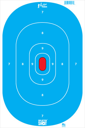Pro-Shot SILHINTPBLUE SplatterShot Silhouette Hanging Tagboard 12" x 18" Hi-Vis Blue Impact Enhancement White 8 Per Pkg