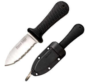 Cold Steel 42SS Super Edge 2" Fixed Part Serrated Japanese AUS-8A SS Blade/ Black Kray-Ex Handle Includes Sheath