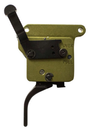 Timney Triggers 510V2THIN Elite Hunter Thin Curved Trigger with 3 lbs Draw Weight & Black/Green Finish for Remington 700 Right