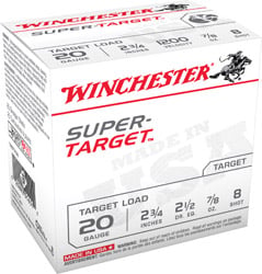 Winchester Super-Target 20ga 2-3/4in #8 7/8oz box