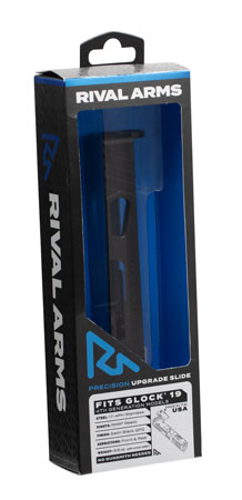 Rival Arms RA10G204A Precision Slide A1 QPQ Black 17-4 Stainless Steel with Front/Rear Serrations & RMR Optic Cut for 9mm Luger for GLOCK 19 GEN4 Pistols