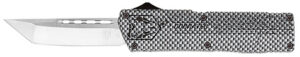 CobraTec Knives CFCTLWTNS Lightweight  3.25" OTF Tanto Plain D2 Steel Blade/Carbon Fiber Aluminum Handle Includes Pocket Clip