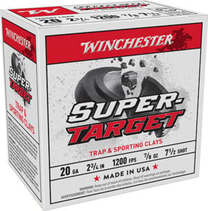 Winchester Super-Target 20 gauge 2.75" #7.5 lead shot box