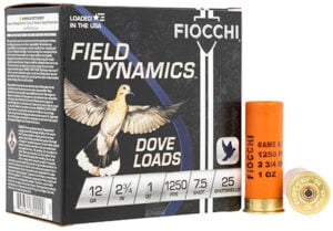 Fiocchi Field Dynamics Dove & Quail 12ga 2.75in 1 oz #7.5 shot box