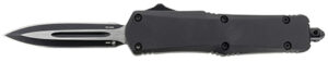 Templar Knife SBR131 Black Rubber Gen II Small 2.69" OTF Dagger Plain Black Oxide Stonewashed 440C SS Blade/ 4.31" Black Rubber/Aluminum Handle Features Glass Breaker Includes Pocket Clip/Sheath