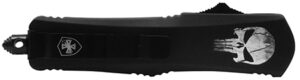Templar Knife SFL23-2 Fallen Gen II Small 2.69" OTF Tanto Plain Powder Coated 440C SS Blade/ 4.31" Black w/Skull Aluminum Handle Features Glass Breaker Includes Pocket Clip/Sheath