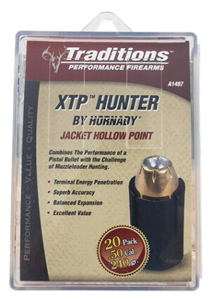 Traditions A1497 XTP Hunter Muzzleloader Bullets 50 Cal Jacketed Hollow Point 240 gr/ 20 Per Box