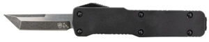 Templar Knife CABR221 Premium Lightweight Micro 1.85" OTF Tanto Plain Black Oxide Stonewashed Powdered D2 Steel Blade/3.50" Black Rubber/Aluminum Handle Features California Legal