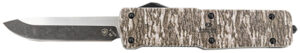 Templar Knife LZMOB321 Premium Weighted Large 3.55" OTF Drop Point Plain Black Oxide Stonewashed Powdered D2 Steel Blade/5.25" Mossy Oak Bottomland Aluminum Zinc Alloy Handle