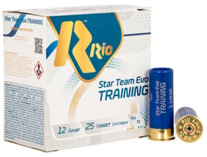 Rio Ammunition Star Team Training 12 Gauge 2-3/4 inch 1-1/8 oz #8 shotshell box