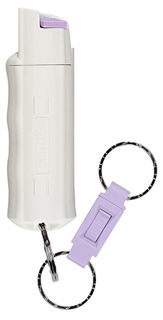 Sabre HC14GL02 Pepper Spray Red USA Formula Spray With Glow in the Dark Case, Quick Release Key Ring 25 Bursts Range 10 ft White