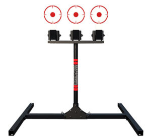 Birchwood Casey 3TPR 3 Spring Loaded Self Resting Targets Plate Rack Black/Red AR500 Steel 0.37" Thick Standing