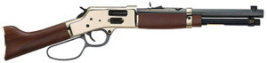 Henry H006GCML Mare's Leg Side Gate 45 Colt (LC) 5+1 12.90" Blued Octagon Barrel, Polished Hardened Brass Rec, American Walnut Furniture, Large Loop Lever, Adj. Sight