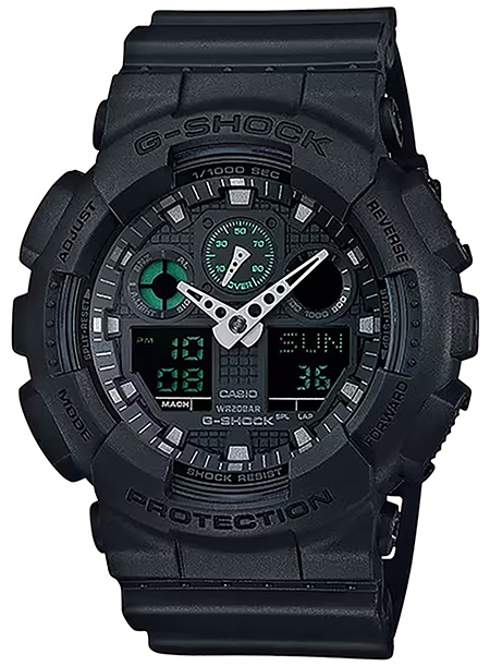 G-shock/vlc Distribution GA100MB1ACR G-Shock Tactical Black Stainless ...