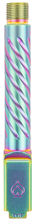 Ballistic Advantage BAPSG195T3W Premium Series Threaded/Spiral Fluted, 9mm Luger, Iridescent PVD, Fits Glock 19 Gen 3-5
