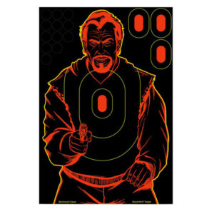 Birchwood Casey 34645 Shoot-N-C Reactive Target Self-Adhesive Paper Handgun Black/Red Silhouette Includes Pasters 5 Pack