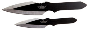 Uzi Accessories UZKTRW002 Throwing Knives  Fixed Spear Point Plain Black Stainless Steel Blade Black Stainless Steel Handle Includes
