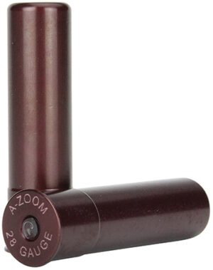 A-ZOOM 28 Gauge snap caps, 2-pack, anodized aluminum training rounds