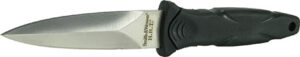 Smith & Wesson Knives SWHRT3 H.R.T. 3.50" Fixed Spear Point Plain Black TPR Handle Includes Sheath 7.5" OAL