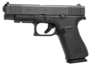 Glock 48 Gen5 Slimline front rail 9mm pistol in black with two 10-round magazines