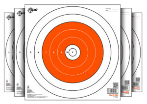 EZ-Aim 15496 Bullseye Paper Hanging 12" x 12" White/Orange 12 Per Pack