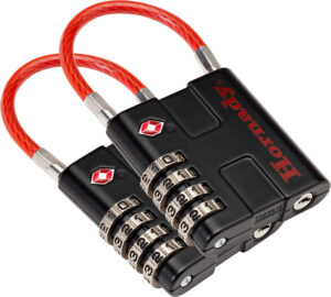 Hornady 96022 Rapid Safe TSA Lock Open With Combination Black Red 2 Pack *Worn