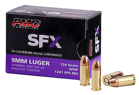 PMC 9SFX SFx 9mm Luger 124 gr StarFire Hollow Point 50 Per Box/ 20 Case