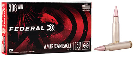 Federal AE308D American Eagle Rifle 308Win 150gr Full Metal Jacket Boat Tail 20 Per Box/25 Case