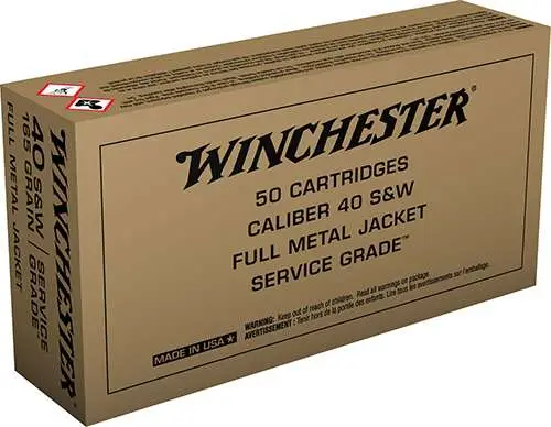 WINCHESTER SERVICE GRADE 40SW 165G FMJ 50RD BX