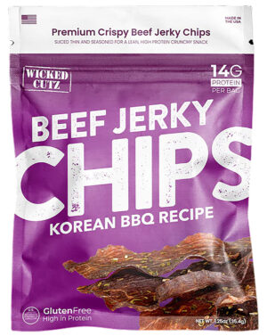 Wicked Cutz WCBC01KB Korean BBQ Beef Jerky Chips 8 Pack