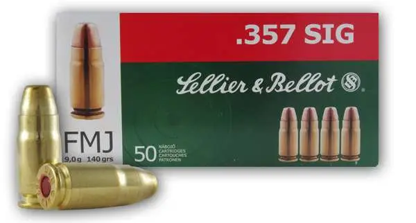 SELL & BELLOT 357 SIG 140G FMJ 50RD BOX 20 BOXES PER CASE
