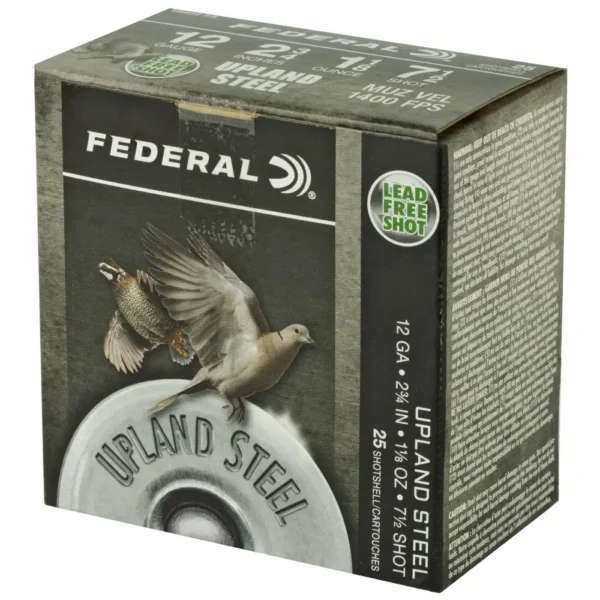 FEDERAL 12GA 2-3/4" 1 1/8 OZ 7.5 UPLAND STEEL 25 RD/BX 10 BX/CS