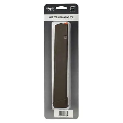 GLOCK GEN5 MAG 9mm 33rd (FDE mag floor plate FDE, follower orange) Pkg