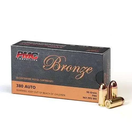 PMC BRONZE 380 AUTO 90GR FMJ 50RD BX 1000RD CASCE
