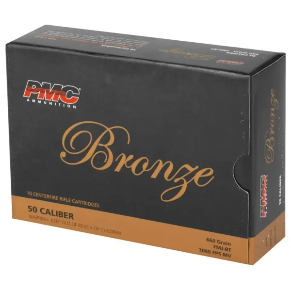PMC BRONZE 50CAL BMG 660GR FMJ BT 10RD BX 200RD CASE