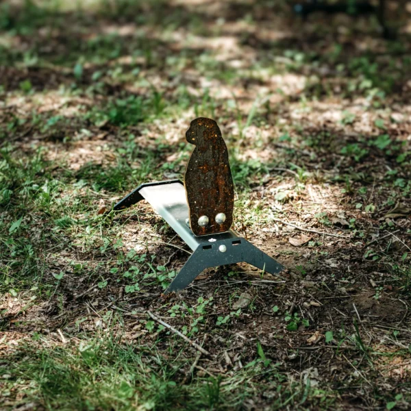 Prairie Dog Spring Popper Target with Stand - 3/8" AR500 Steel