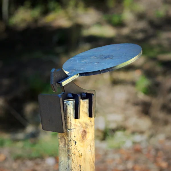 3/8" AR500 8" Knockdown Round Steel Target with Armored 2x4 Hanger