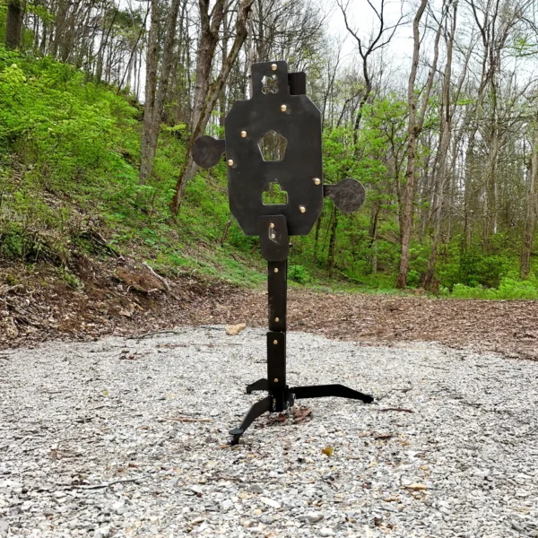 3/8” AR500 Triple Threat Reactive Steel Target | Self-Resetting Multi-Paddle Target